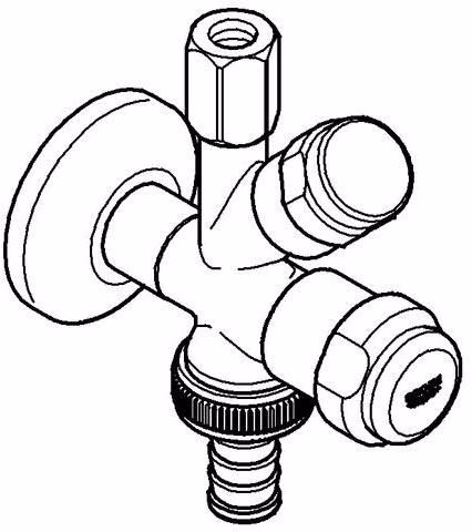 Technische Zeichnung 4059611 Kombinations-Eckventil mit Rückflussverhinderer chrom chrom GROHE