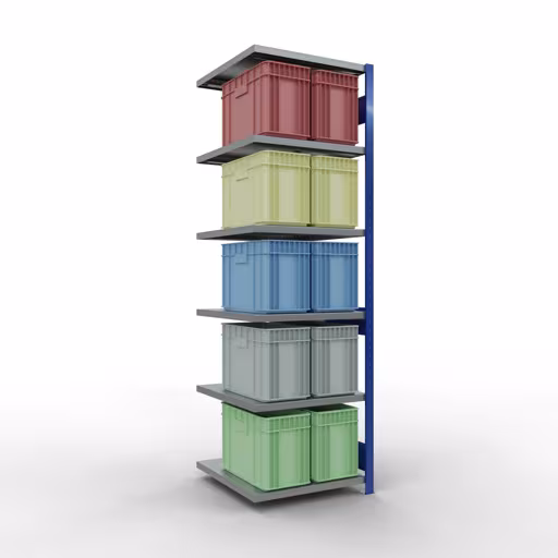 Produktbild Nr 15 des Artikels Anbauregal, Fachbodenregal Stecksystem MULTIplus250, 2500 x 750 x 800 mm (HxBxT), 6 Fachböden, Längenriegel, RAL 5010 enzianblau/verzinkt/verzinkt Abbildung Nr 15 des Artikels Anbauregal, Fachbodenregal Stecksystem MULTIplus250, 2500 x 750 x 800 mm (HxBxT), 6 Fachböden, Längenriegel, RAL 5010 enzianblau/verzinkt/verzinkt aus der Produktgruppe Stecksystem von der Marke Schulte Lagertechnik