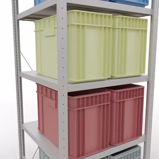 Produktbild Nr 12 des Artikels Grundregal, Fachbodenregal Stecksystem MULTIplus250, 2000 x 750 x 800 mm (HxBxT), 5 Fachböden, Kreuzstrebe, RAL 7035 lichtgrau Abbildung Nr 12 des Artikels Grundregal, Fachbodenregal Stecksystem MULTIplus250, 2000 x 750 x 800 mm (HxBxT), 5 Fachböden, Kreuzstrebe, RAL 7035 lichtgrau aus der Produktgruppe Stecksystem von der Marke Schulte Lagertechnik