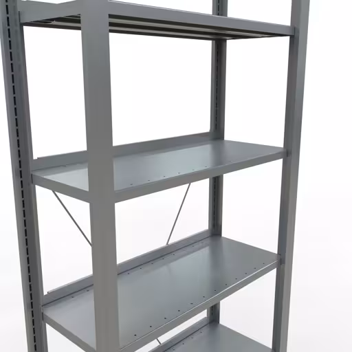 Abbildung Nr 11 des Artikels Grundregal, Büro-Fachbodenregal Stecksystem MULTIplus85, 2300 x 750 x 300 mm (HxBxT), 7 Fachböden, Kreuzstrebe, verzinkt, mit Anschlagleiste aus der Produktgruppe Büroregale von der Marke Schulte Lagertechnik