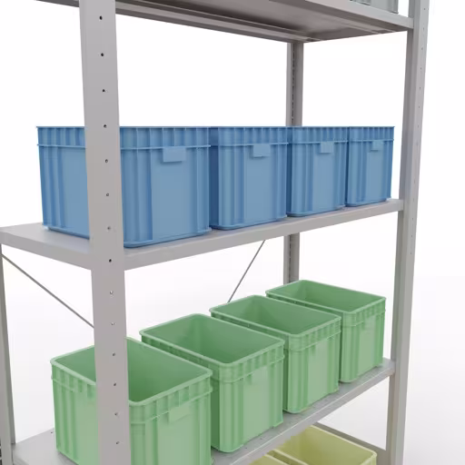 Produktbild Nr 15 des Artikels Grundregal, Fachbodenregal Stecksystem MULTIplus85, 2000 x 1000 x 400 mm (HxBxT), 5 Fachböden, Kreuzstrebe, RAL 7035 lichtgrau Abbildung Nr 15 des Artikels Grundregal, Fachbodenregal Stecksystem MULTIplus85, 2000 x 1000 x 400 mm (HxBxT), 5 Fachböden, Kreuzstrebe, RAL 7035 lichtgrau aus der Produktgruppe Stecksystem von der Marke Schulte Lagertechnik