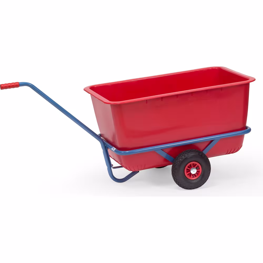 Handwagen leicht Wanne aus Stahlrohr geschweißt, pulverbeschichtet blau RAL 5007, Deichsel anschraubbar Typ Bereifung: Luft aus der Kategorie Handwagen/Pritschenwagen mit der Artikelnr. 4102L