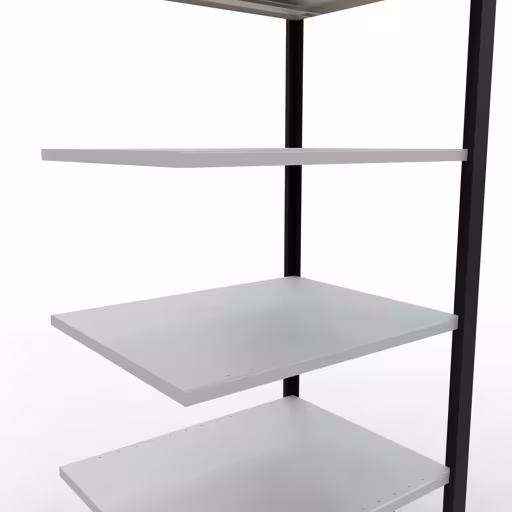 Abbildung Nr 7 des Artikels Anbauregal, Büro-Fachbodenregal Stecksystem MULTIplus150, 2000 x 750 x 600 mm (HxBxT), 6 Fachböden, Längenriegel, ohne Mittelanschlag, schwarz/lichtgrau aus der Produktgruppe Büroregale von der Marke Schulte Lagertechnik