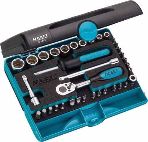 Set di chiavi a bussola Hazet 853-1 da 36 pezzi, 1/4 di pollice, 5,5-14 mm, 20 denti, 6 punte Set di chiavi a bussola 853-1, 36 pezzi, 1/4 di pollice, 5,5-14 mm, 20 denti, 6 punte, colore HAZET, della categoria "Assortimento di chiavi a bussola 1/4" con codice articolo 8000466968