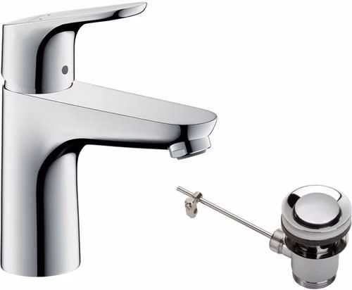 Hansgrohe Einhebel-Waschtischmischer FOCUS 100 Nennweite 15 Zugstangen-Ablaufgarnitur G 1 1/4 Zoll chrom von der Marke Hansgrohe Hansgrohe Einhebel-Waschtischmischer FOCUS 100 Nennweite 15 Zugstangen-Ablaufgarnitur G 1 1/4 Zoll chrom aus der Kategorie Waschtischarmaturen mit der Teilenummer 6000536258