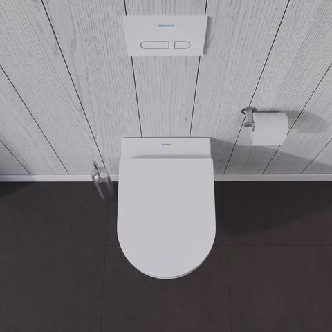 Duravit Wand-WC-Set ME by Starck, rimless, Durafix Tiefspüler, weiß, inklusive WC-Sitz mit Absenkautomatik