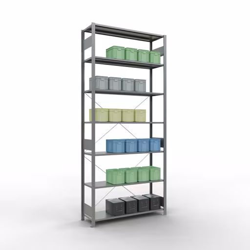 Andere Ansicht des Artikels Stecksystem Grundregal 3000x1300x400 mm, Typ 150 kg, verzinkt aus der Kategorie Stecksystem