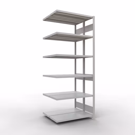 Anbauregal, Doppelregal, Fachbodenregal Stecksystem MULTIplus250, 2500 x 1000 x (2x400) mm (HxBxT), 2x6 Fachböden, Längenriegel, RAL 7035 lichtgrau von der Marke Schulte Lagertechnik Anbauregal, Doppelregal, Fachbodenregal Stecksystem MULTIplus250, 2500 x 1000 x (2x400) mm (HxBxT), 2x6 Fachböden, Längenriegel, RAL 7035 lichtgrau aus der Kategorie Doppelregale mit der Artikelnummer 33246