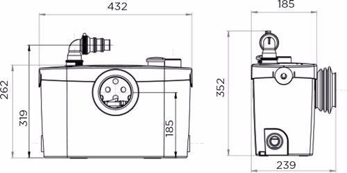 WC-Kleinhebeanlage SaniPro XR UP weiß weiß SFA