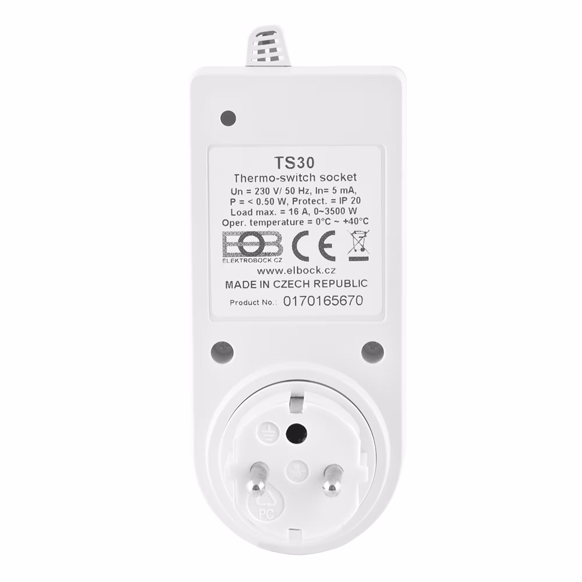 TS30 Thermo-Schaltsteckdose von Elektrobock mit der Artikelnr. 73002