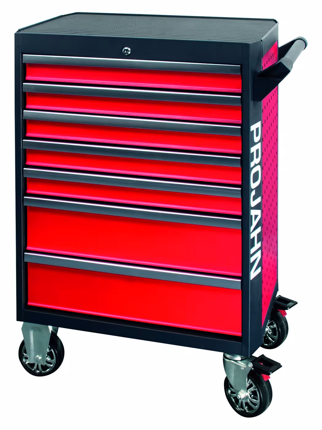 Desserte d'atelier équipée GALAXY de 7 tiroirs et 320 pièces. Équipement rouge/anthracite de PROJAHN Équipement pour chariot d'atelier pour 5 tiroirs, 320 pièces, systèmes d'organisation et chariots d'atelier, réf. 5501-141