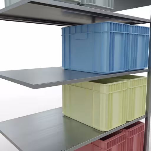 Produktbild Nr.14 des Artikels Anbauregal, Fachbodenregal Stecksystem MULTIplus150, 2000 x 1300 x 800 mm (HxBxT), 5 Fachböden, Längenriegel, verzinkt aus der Produktreihe Stecksystem von der Marke Schulte Lagertechnik
