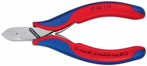 Detailbild 3977200 Elektronikseitenschneider Länge 115mm Form 2 Facette nein 2K-Hülle spiegelpoliert KNIPEX