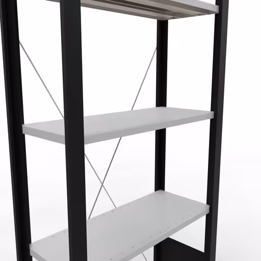 Abbildung Nr 13 des Artikels Grundregal, Büro-Fachbodenregal Stecksystem MULTIplus85, 1800 x 750 x 300 mm (HxBxT), 5 Fachböden, Kreuzstrebe, ohne Anschlagleiste, schwarz/lichtgrau aus der Produktgruppe Büroregale von der Marke Schulte Lagertechnik