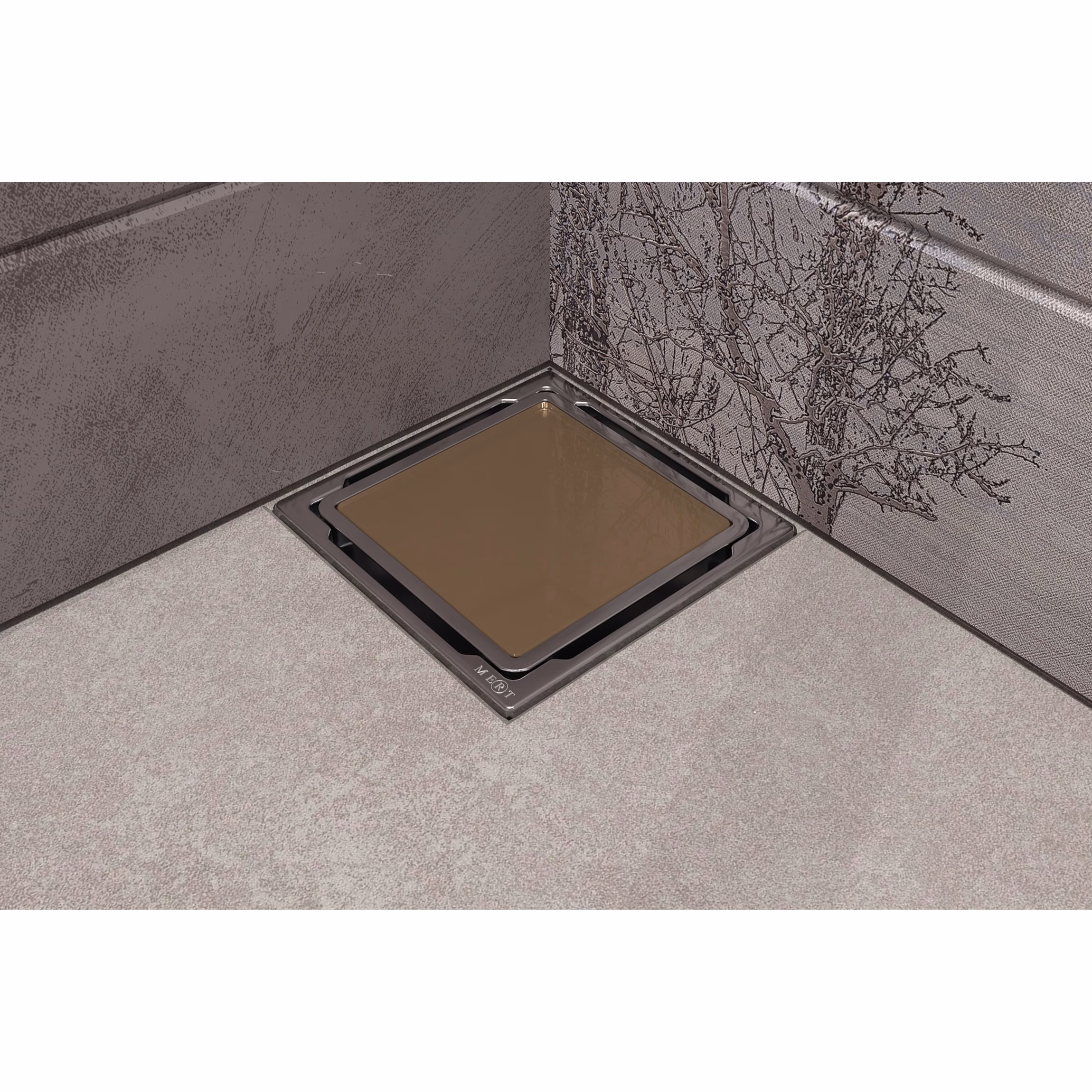 Mert Flach Bodenablauf mit gehärtetem Glas Abdeckung Anthrazit