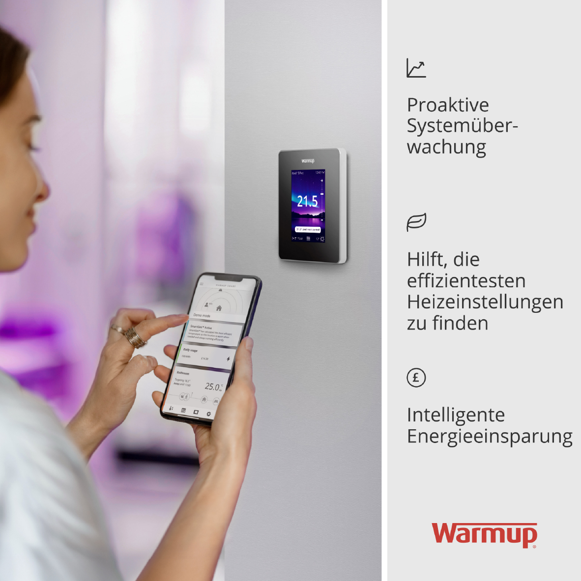 Ohne Text 3820035 Warmup 7iE Smartes Matter Kompatibles WIFI Thermostat schwarz