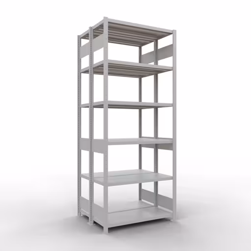 Grundregal, Doppelregal, Fachbodenregal Stecksystem MULTIplus250, 2500 x 1000 x (2x400) mm (HxBxT), 2x6 Fachböden, Längenriegel, RAL 7035 lichtgrau von der Marke Schulte Lagertechnik Grundregal, Doppelregal, Fachbodenregal Stecksystem MULTIplus250, 2500 x 1000 x (2x400) mm (HxBxT), 2x6 Fachböden, Längenriegel, RAL 7035 lichtgrau aus der Kategorie Doppelregale mit der Artikelnummer 33241