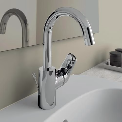 Ideal Standard Waschtischarmatur Ceraflex mit hohem Auslauf mit Ablaufgarnitur Ausladung 146 mm chrom