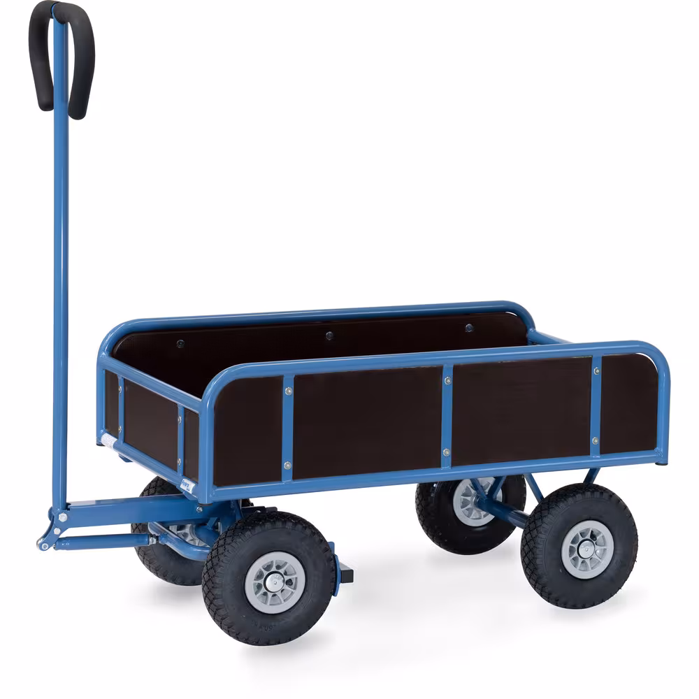 Handwagen Bordwände aus Stahlrohr geschweißt, pulverbeschichtet brillantblau RAL 5007 aus der Kategorie Handwagen/Pritschenwagen