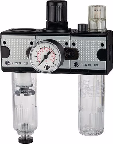 Wartungseinheit MULTIFIX Gewinde G 1/2 Zoll HA BG II 5800l/min Breite 200,8mm RIEGLER aus der Kategorie Druckluftschläuche und Zubehör mit der Teilenummer 4588882340