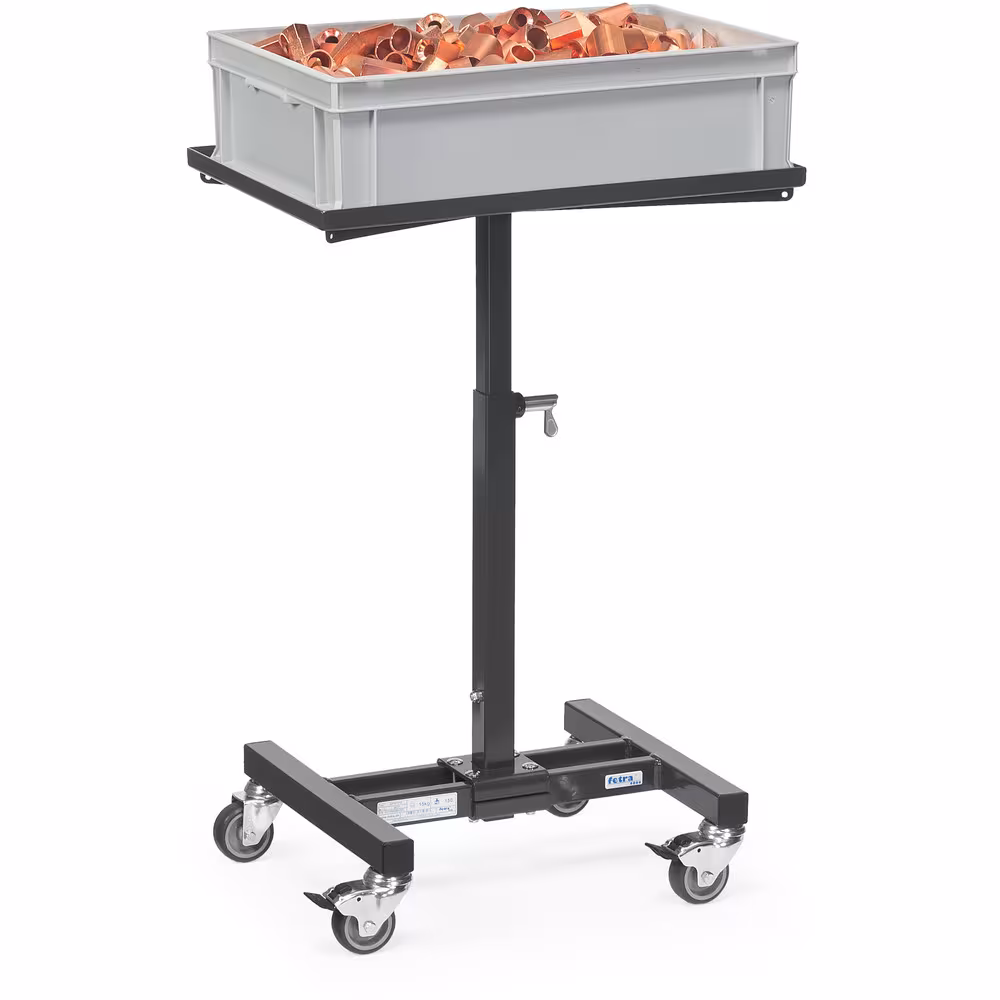 Materialständer 3270-7016 für Kunststoffkästen, Stahlblechkästen, Drahtkörbe usw., höhenverstellbar und fahrbar mit der Artikelnr. 3270-7016 Materialständer 3270-7016 für Kunststoffkästen, Stahlblechkästen, Drahtkörbe usw., höhenverstellbar und fahrbar von Fetra aus der Kategorie Transportsysteme