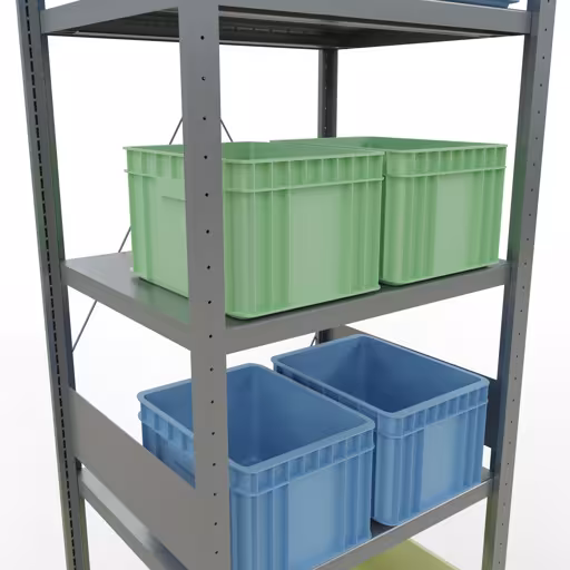 Produktbild Nr 12 des Artikels Grundregal, Fachbodenregal Stecksystem MULTIplus250, 3000 x 750 x 600 mm (HxBxT), 7 Fachböden, Kreuzstrebe, verzinkt Abbildung Nr 12 des Artikels Grundregal, Fachbodenregal Stecksystem MULTIplus250, 3000 x 750 x 600 mm (HxBxT), 7 Fachböden, Kreuzstrebe, verzinkt aus der Produktgruppe Stecksystem von der Marke Schulte Lagertechnik