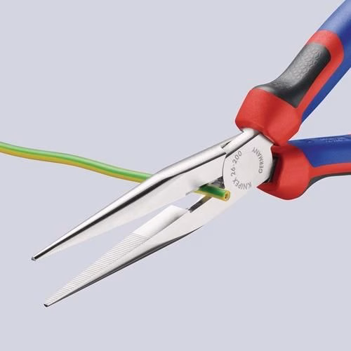 Flachrundzange Länge 200mm verchromt gerade Comfort-Griff KNIPEX