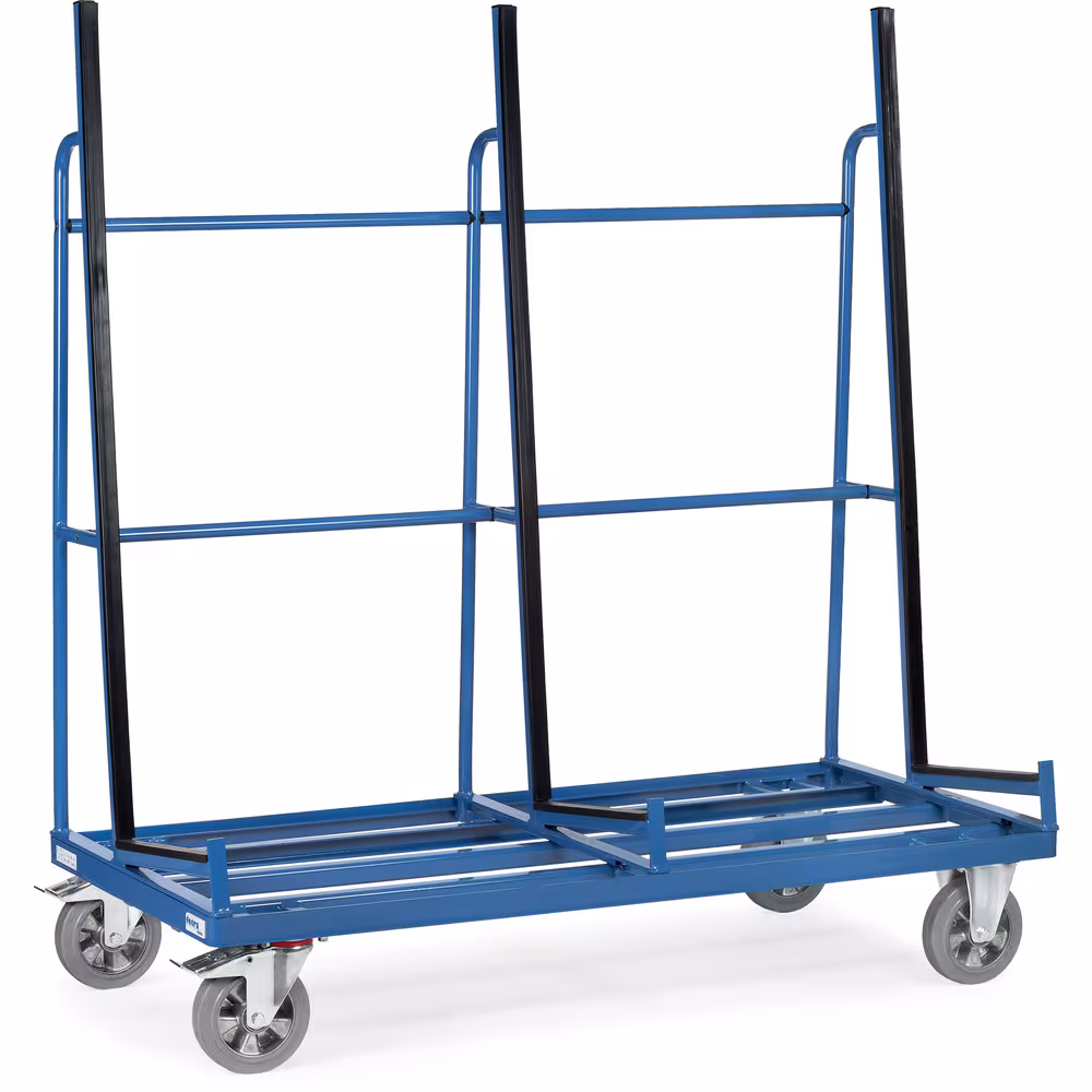 Plattenwagen -Anlage einseitig zum sicheren Transport von Glasscheiben, Holz- und Kunststoffplatten sowie kompletter Fenster und Türen aus der Kategorie Plattentransport