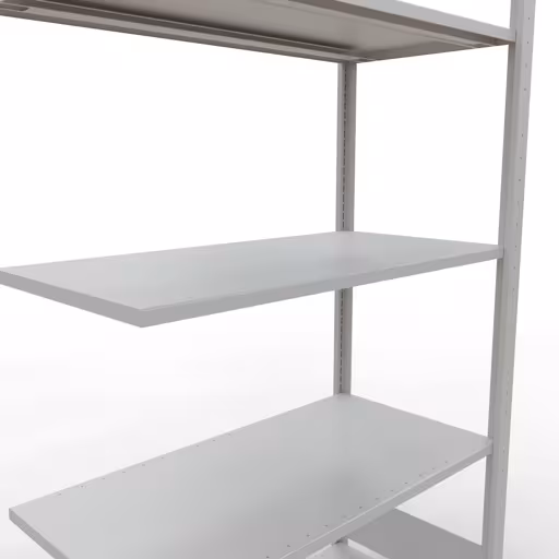 Abbildung Nr 14 des Artikels Anbauregal, Fachbodenregal Stecksystem MULTIplus85, 2000 x 1000 x 500 mm (HxBxT), 5 Fachböden, Längenriegel, RAL 7035 lichtgrau aus der Produktgruppe Stecksystem von der Marke Schulte Lagertechnik