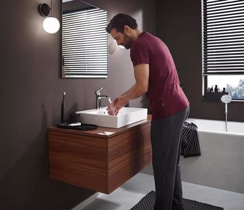 Hansgrohe Einhebel-Waschtischmischer METRIS 110 Nennweite 15 ComfortZone 110 mit Zugstangen-Ablaufgarnitur G 1 1/4 Zoll chrom