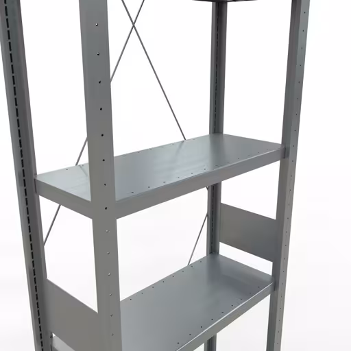 Produktbild Nr.7 des Artikels Grundregal, Fachbodenregal Stecksystem MULTIplus250, 3000 x 750 x 300 mm (HxBxT), 7 Fachböden, Kreuzstrebe, verzinkt aus der Produktreihe Stecksystem von der Marke Schulte Lagertechnik