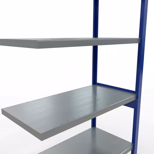 Abbildung Nr 9 des Artikels Anbauregal, Fachbodenregal Stecksystem MULTIplus250, 2500 x 1000 x 500 mm (HxBxT), 6 Fachböden, Längenriegel, RAL 5010 enzianblau/verzinkt aus der Produktgruppe Stecksystem von der Marke Schulte Lagertechnik