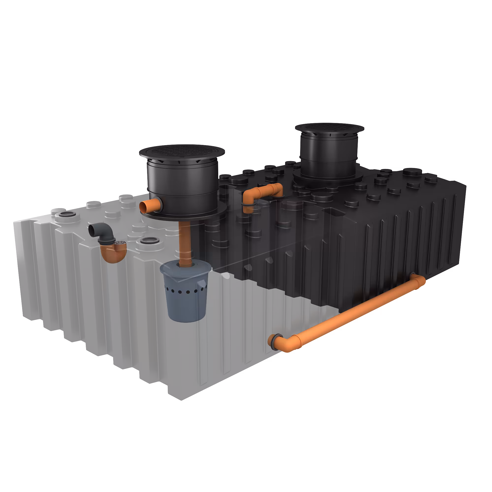 GreenLife Flachtank-System 10.000 l mit Biovitor, Ausgleichsdom, Abdeckung, 3 Anschlüssen aus der Kategorie Regenwassernutzung mit der Artikelnummer G0005642