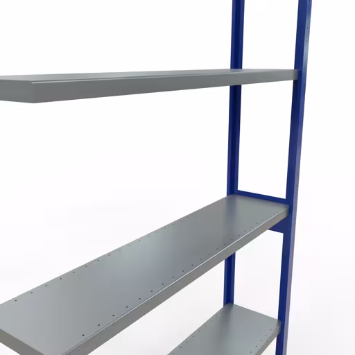 Anbauregal, Fachbodenregal Stecksystem MULTIplus250, 3000 x 1300 x 300 mm (HxBxT), 7 Fachböden, Längenriegel, RAL 5010 enzianblau/verzinkt von der Marke Schulte Lagertechnik aus der Produktreihe Stecksystem
