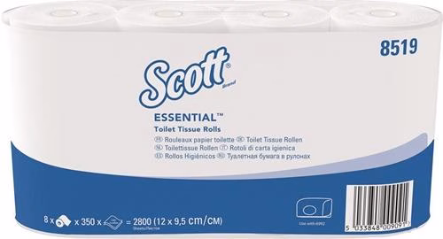 Toilettenpapier SCOTT® ESSENTIAL 8519 2-lagig, Kleinrollen 64 Rollen a 350 Blätter von der Marke Scott Toilettenpapier SCOTT® ESSENTIAL 8519 2-lagig, Kleinrollen 64 Rollen a 350 Blätter aus der Kategorie Toilettenpapier mit der Teilenummer 9000469352