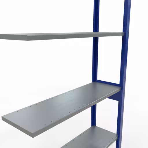 Abbildung Nr 14 des Artikels Anbauregal, Fachbodenregal Stecksystem MULTIplus85, 2500 x 1000 x 300 mm (HxBxT), 6 Fachböden, Längenriegel, RAL 5010 enzianblau aus der Produktgruppe Stecksystem von der Marke Schulte Lagertechnik
