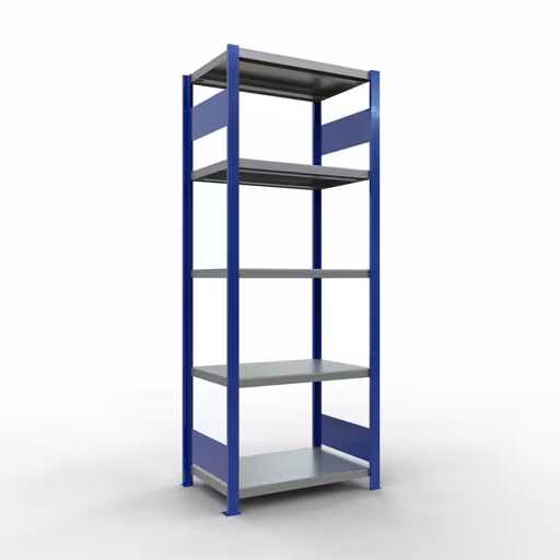 Grundregal, Fachbodenregal Stecksystem MULTIplus250, 2000 x 750 x 500 mm (HxBxT), 5 Fachböden, Längenriegel, RAL 5010 enzianblau/verzinkt/verzinkt von der Marke Schulte Lagertechnik Grundregal, Fachbodenregal Stecksystem MULTIplus250, 2000 x 750 x 500 mm (HxBxT), 5 Fachböden, Längenriegel, RAL 5010 enzianblau/verzinkt/verzinkt aus der Kategorie Grundregal mit der Artikelnummer 12950-75-LR-B