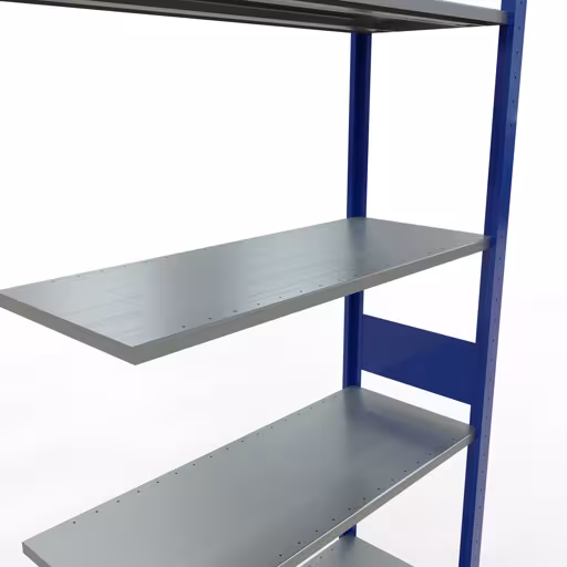 Anbauregal, Fachbodenregal Stecksystem MULTIplus150, 3000 x 1000 x 400 mm (HxBxT), 7 Fachböden, Längenriegel, RAL 5010 enzianblau/verzinkt mit der GTIN 4004514280305 Anbauregal, Fachbodenregal Stecksystem MULTIplus150, 3000 x 1000 x 400 mm (HxBxT), 7 Fachböden, Längenriegel, RAL 5010 enzianblau/verzinkt von Schulte Lagertechnik mit der Artikelnr. 12747-LR-B