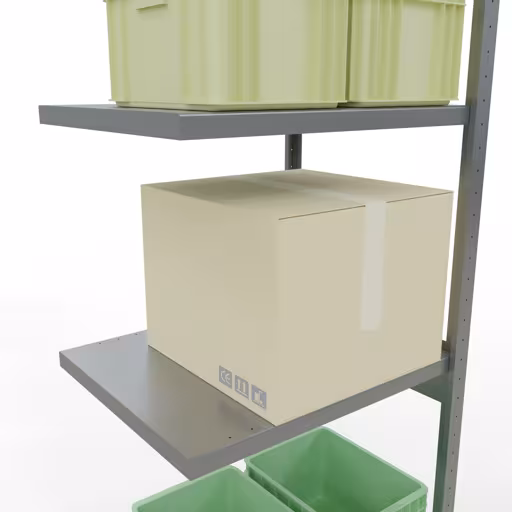 Abbildung Nr 9 des Artikels Anbauregal, Fachbodenregal Stecksystem MULTIplus250, 3000 x 750 x 600 mm (HxBxT), 7 Fachböden, Längenriegel, verzinkt aus der Produktgruppe Stecksystem von der Marke Schulte Lagertechnik