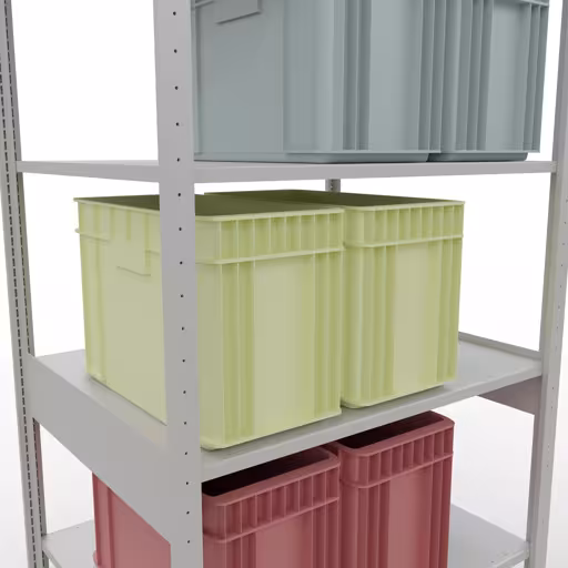 Grundregal, Fachbodenregal Stecksystem MULTIplus150, 2500 x 1000 x 800 mm (HxBxT), 6 Fachböden, Längenriegel, RAL 7035 lichtgrau aus der Kategorie Grundregal mit der GTIN 4004514293473 Grundregal, Fachbodenregal Stecksystem MULTIplus150, 2500 x 1000 x 800 mm (HxBxT), 6 Fachböden, Längenriegel, RAL 7035 lichtgrau von der Marke Schulte Lagertechnik aus der Produktreihe Stecksystem