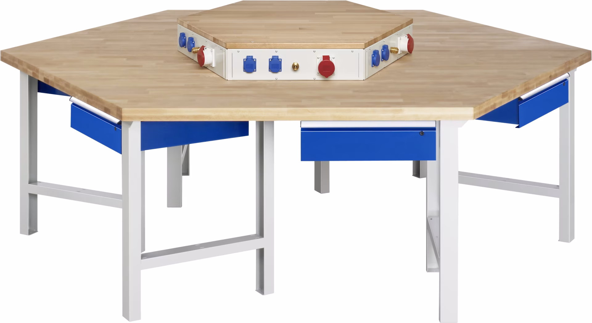 Gruppenwerkbank 401-EA, B2700xT2340xH790-1140mm, 6x1Schublade-TA aus der Kategorie Werkbänke mit der Artikelnr. 03-401-135B4H-EA1.11