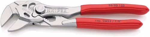Clé à molette, longueur 125 mm, ouverture des mâchoires 23 mm, chromée, revêtement plastique, KNIPEX