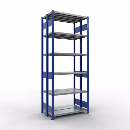 Grundregal, Doppelregal, Fachbodenregal Stecksystem MULTIplus250, 2500 x 1000 x (2x300) mm (HxBxT), 2x6 Fachböden, Längenriegel, RAL 5010 enzianblau von der Marke Schulte Lagertechnik Grundregal, Doppelregal, Fachbodenregal Stecksystem MULTIplus250, 2500 x 1000 x (2x300) mm (HxBxT), 2x6 Fachböden, Längenriegel, RAL 5010 enzianblau aus der Kategorie Doppelregale mit der Artikelnummer 33231-B