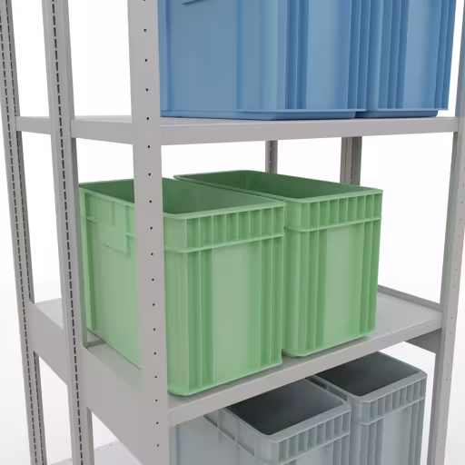 Grundregal, Doppelregal, Fachbodenregal Stecksystem MULTIplus250, 3000 x 1000 x (2x400) mm (HxBxT), 2x7 Fachböden, Längenriegel, RAL 7035 lichtgrau mit der GTIN 4058255035670 Grundregal, Doppelregal, Fachbodenregal Stecksystem MULTIplus250, 3000 x 1000 x (2x400) mm (HxBxT), 2x7 Fachböden, Längenriegel, RAL 7035 lichtgrau von Schulte Lagertechnik mit der Artikelnr. 33242