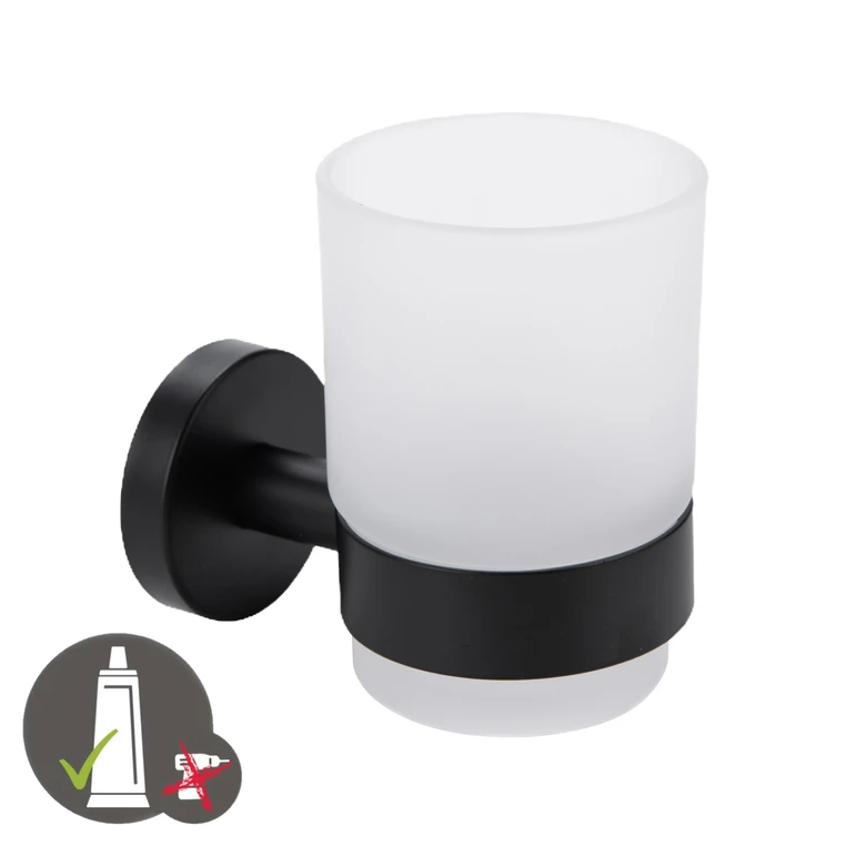 ROUND BLACK Zahnputzbecher/Mundglas Edelstahl aus der Kategorie Glashalter & Becher mit der Teilenummer IP2106