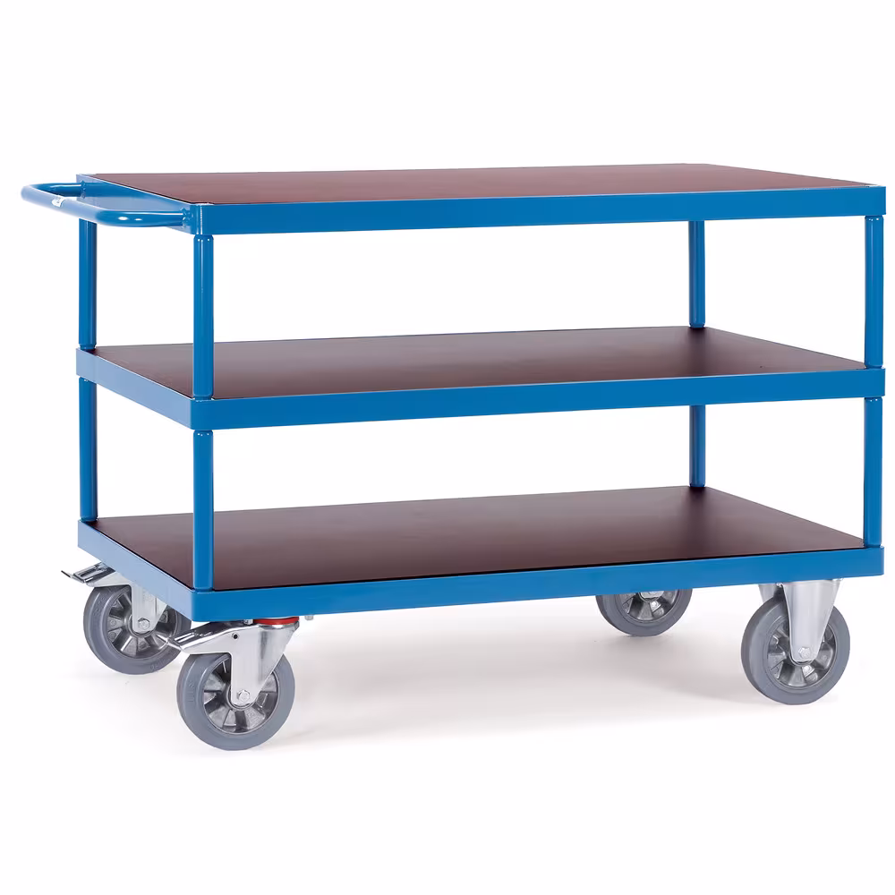 Tischwagen 12422 Länge 1000 mm, Breite 700 mm von der Marke Fetra Tischwagen Super-Multi-Vario 3 Etagen Baukasten-System Der Super-Multi-Vario-Transporter ist speziell für große Lasten konstruiert Typ Ladeflächenlänge: 1000 mm aus der Kategorie Tischwagen mit der Artikelnr. 12422