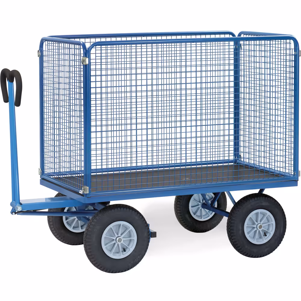 Handpritschenwagen Drahtgitter 1000 mm Drehschemel-Lenkung mit Kugelkranz, Scherendeichsel mit Sicherheits-Handgriff mit Softgrip-Bezug Typ Ladeflächenlänge: 1600 mm aus der Kategorie Handwagen/Pritschenwagen mit der Artikelnr. 6445L