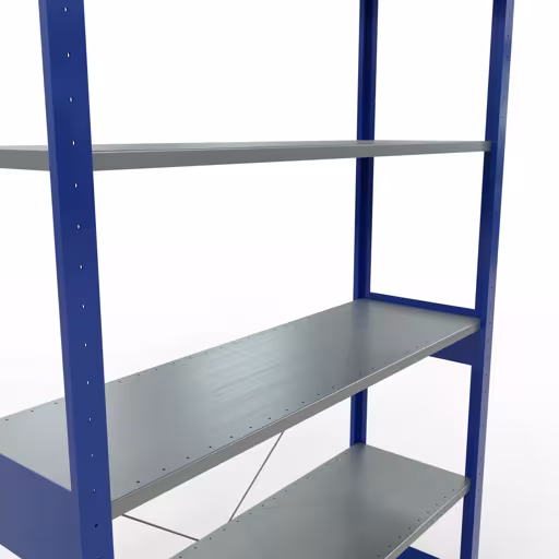 Grundregal, Fachbodenregal Stecksystem MULTIplus150, 2500 x 1300 x 400 mm (HxBxT), 6 Fachböden, Kreuzstrebe, RAL 5010 enzianblau/verzinkt aus der Kategorie Grundregal mit der GTIN 4004514280022 Grundregal, Fachbodenregal Stecksystem MULTIplus150, 2500 x 1300 x 400 mm (HxBxT), 6 Fachböden, Kreuzstrebe, RAL 5010 enzianblau/verzinkt von der Marke Schulte Lagertechnik aus der Produktreihe Stecksystem