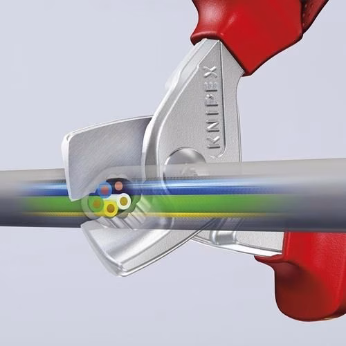 Detailbild 4044127 Kabelschere Länge 160 mm Kopf verchromt VDE Mehrkomponenten-Hüllen Form 1 KNIPEX