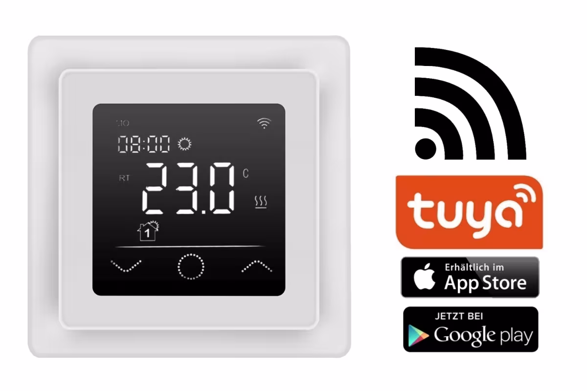 Productgroep HoWaTech Lux Elektrische vloerverwarming | Set met verwarmingsfolie en WiFi controller touch wit HoWaTech Lux Elektrische Vloerverwarming | Set met verwarmingsfolie en WiFi controller Touch witte folie lengte & oppervlakte 4,5m / 2,25m² van HoWaTech uit de categorie vloerverwarming